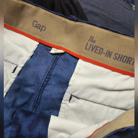 Gap Linen Blend Lived In Chino Shorts, Navy Blue Ikat Print, Men's Size 31, EUC! - Picture 7 of 9